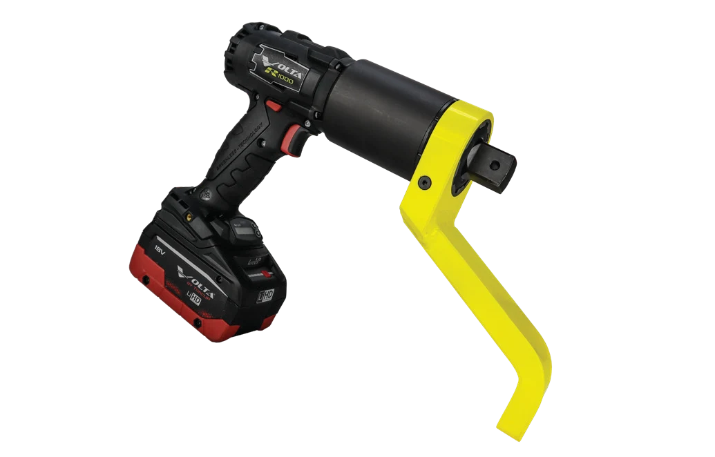 TorcUP VTR battery torque wrench with reaction arm from the WSD rental range